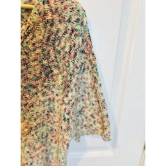 Lou & Grey Marled V-Neck Sweater Small Short Dolman Sleeve Confetti Oversized - Picture 6 of 9